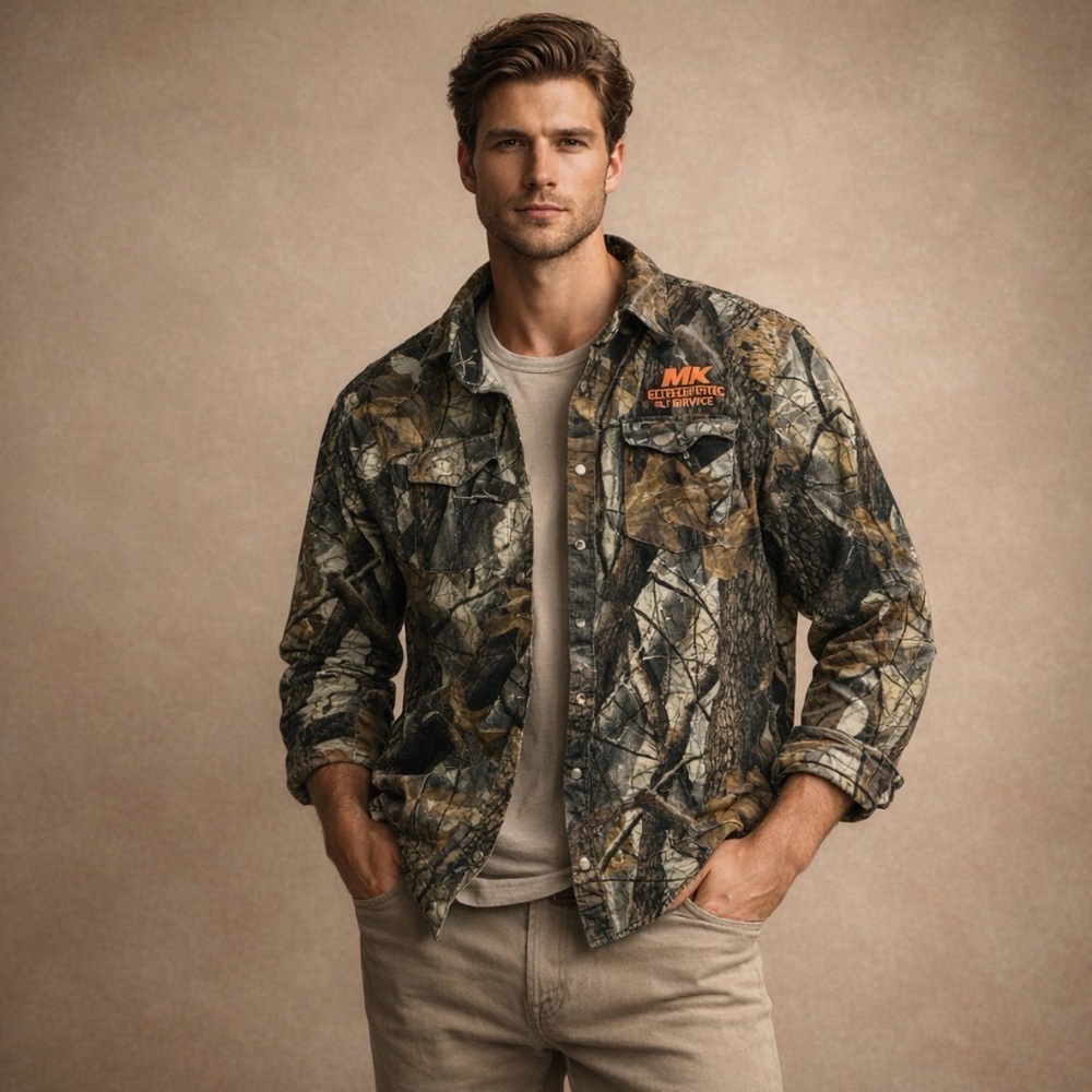 Big Bill Men's Camo Button-Up Shirt Jacket Size Large Regular